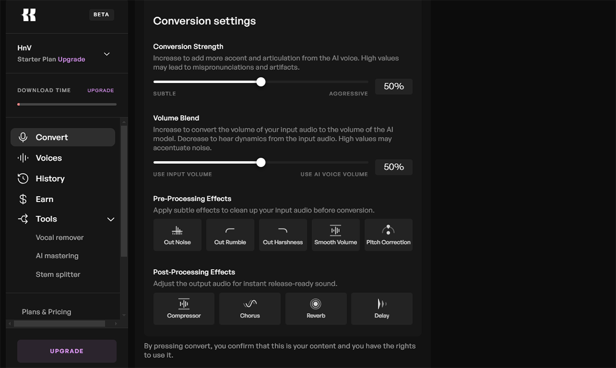 Advanced Settings For Song Conversion