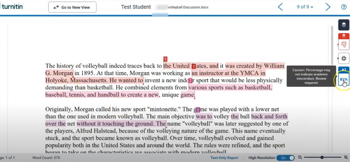 Canvas detects AI writing through Turnitin. Source: Youtube - ProfessorAllen