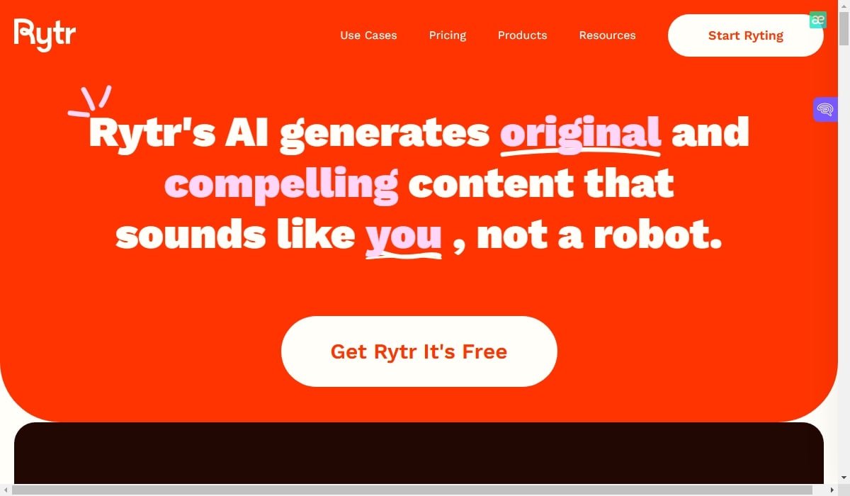 Rytr generates original and compelling content