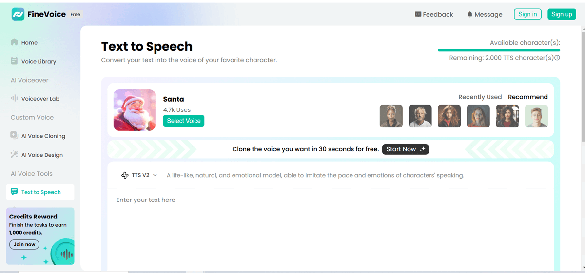 Step 1- Select the Santa Voice