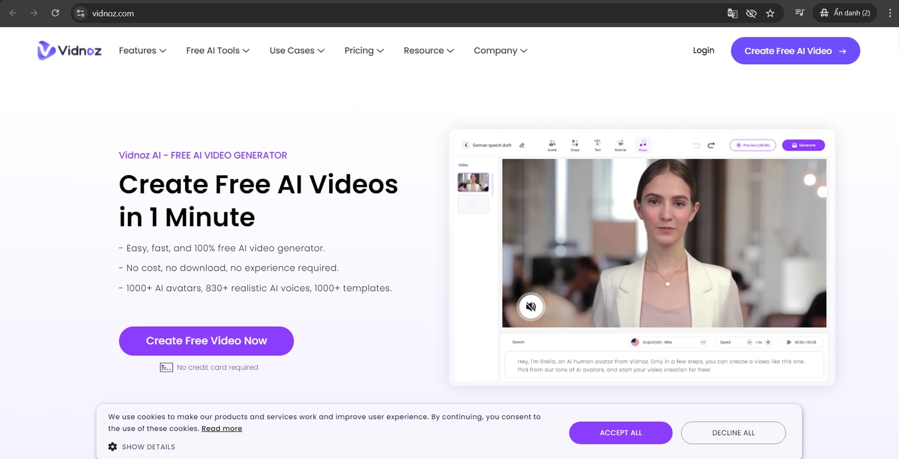 Vidnoz AI Voice Changer & Cloning