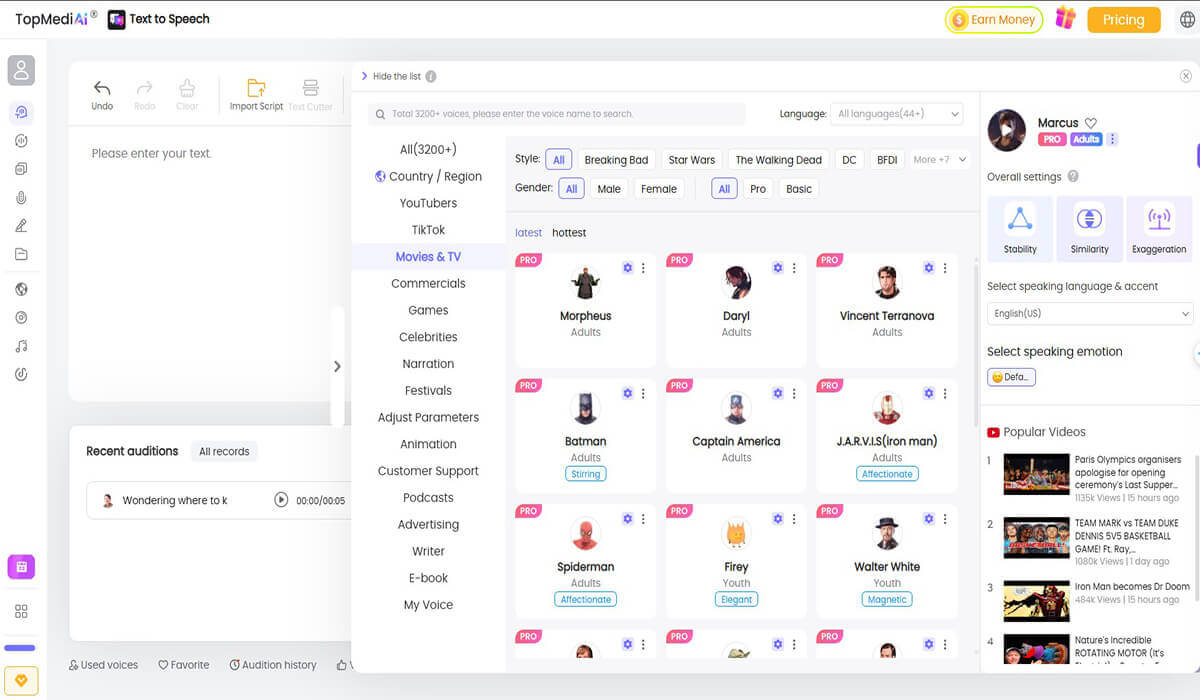 Wiseguy Text For Speech Using Topmediai